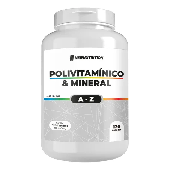 Multivitamínico & Mineral De A-z 120 Tabletes Newnutrition Sabor Natural Foto 1