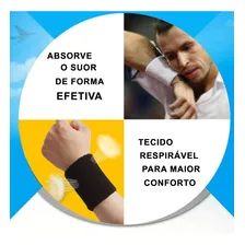 Munhequeira Toalha 8 Cm Esportiva 1 Unidade Express Cor Preto Foto mini  3