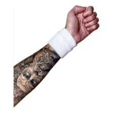 Munhequeira Universal Para TĂȘnis Branca Felpuda Ouro 1fit Cor Branco Foto mini 1