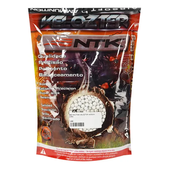 Munição Bbs Airsoft 6mm Velozter 0.25g 4000un Foto 1