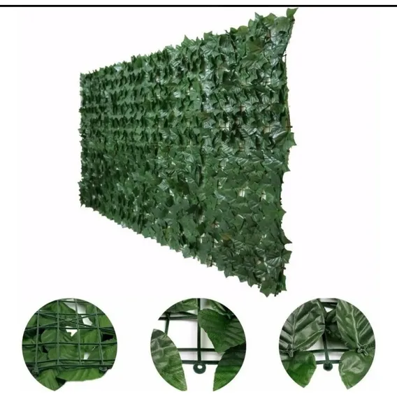 Muro Inglês 2,00x0,50mts Folhas De Ficus Artificial Foto 1