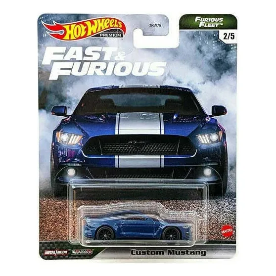 Mustang Hot Wheels Premium Fast And Furious, cor azul Foto 1