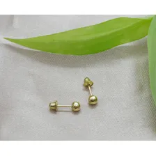Mv Joias Brinco Infantil Bolinha RecĂ©m-nascido Bola 3mm Ouro 18k BebĂȘ Foto mini 2
