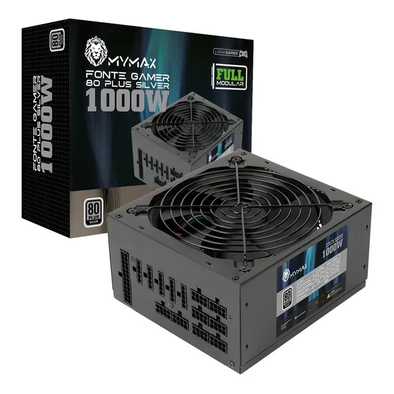 Mymax Fonte Atx 1000w Real Full Modular 80+silver Pfc Ativo Foto 1