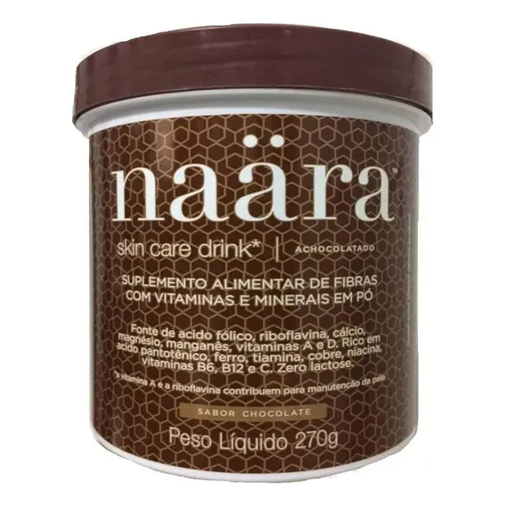 Naara Beauty Drink Colágeno Hidrolisado De Chocolate 270g Sabor Chocolate Foto 1