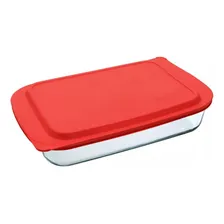 Nadir refratório travessa vidro lasanheira 3L marinex tampa com cor vermelho Foto mini  2