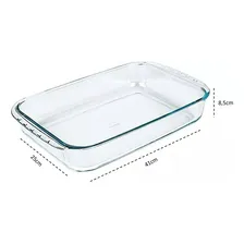 Nadir refratório travessa vidro lasanheira 3L marinex tampa com cor vermelho Foto mini 4
