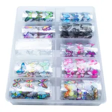 Nail Foil Unhas Decorado Com Desenhos, Caixa Com 10 Rolos Foto mini 4