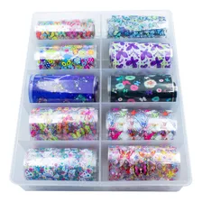 Nail Foil Unhas Decorado Com Desenhos, Caixa Com 10 Rolos Foto mini 2