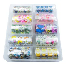 Nail Foil Unhas Decorado Com Desenhos, Caixa Com 10 Rolos Foto mini 3
