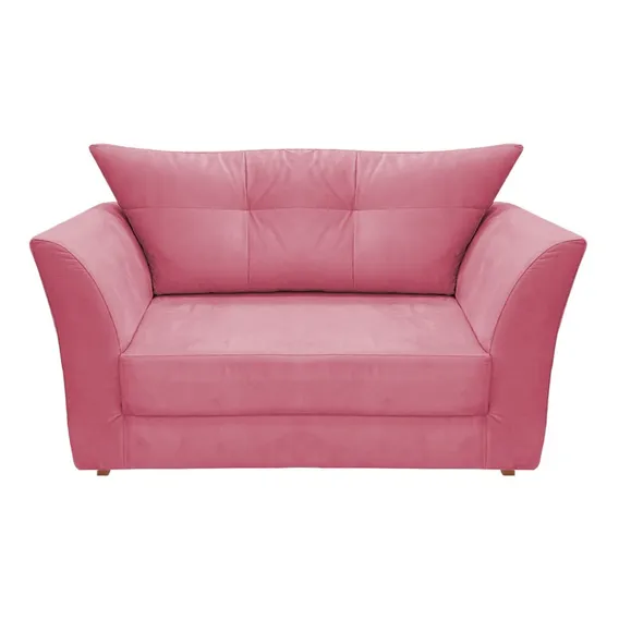 Namoradeira 2 Lugares Isis Suede Rosa Foto 1