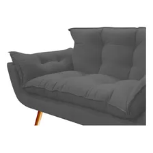 Namoradeira Decorativa Opala Sofá Suede Cinza Premium Foto mini 2