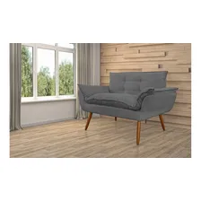Namoradeira Decorativa Opala Sofá Suede Cinza Premium Foto mini 4