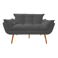 Namoradeira Decorativa Opala Sofá Suede Cinza Premium Foto mini 3