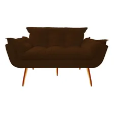 Namoradeira Decorativa Opala Sofá Suede Marrom Sala Foto mini 2