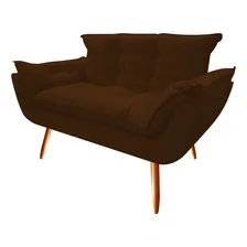 Namoradeira Decorativa Opala Sofá Suede Marrom Sala Foto mini 1