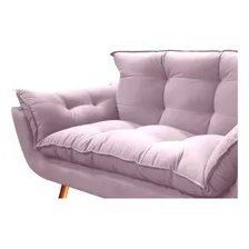 Namoradeira Decorativa Opala SofĂĄ Suede RosĂȘ Sala Foto mini 2