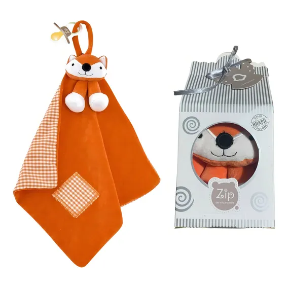 Naninha Plush Com Prendedor Chupeta Raposa Fubá Zip Toys Foto 1