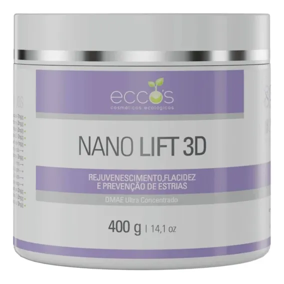 Nano Lift 3d 400g Eccos Creme C/ Dmae Colágeno Anti Flacidez Tipo De Pele Todo Tipo De Pele Volume Da Unidade 400 Foto 1