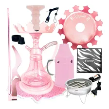 Narguile Anubis Completo Stem Rosh Vaso Piteira Cor Rosa-claro Foto  mini 1