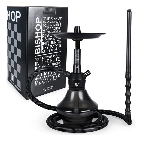 Narguile Bishop Triton Hookah Completo Preto Foto 1