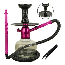 Narguile Completo Mini Vortex Monster Stem Alumínio Cor Rosa Foto  mini 1