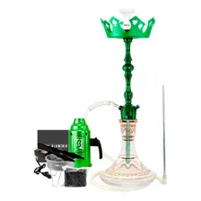 Narguile Triton Up Completo Vaso Genie Cor Verde Foto  mini 1