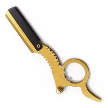 Navalhete De Barbeiro Navalha Barba Navalhete Dedeira Cor Dourado Foto mini 1