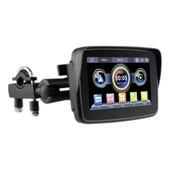 Navegador Gps Para Motos Carplay Android Auto Cor Preto Foto 1