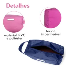 Necessaire Estojo Impermeável Viagem Cosméticos Organizador Cor Branco Foto mini 2
