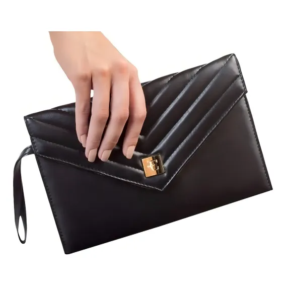 Nécessaire Eudora Clutch Feminino Bolsa De Mão Sintético Cor Preto Foto 1