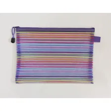 Necessaire Feminino Donna Vi Nécessaire Listrada Desenho Listrada Colorido Foto mini 4