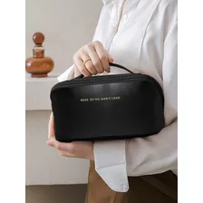 Necessaire Frasqueira Feminina Maquiagem Grande Viagens Cor Preto Foto mini 4