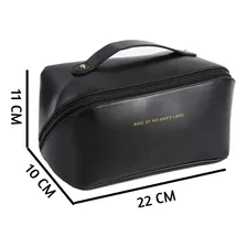 Necessaire Frasqueira Feminina Maquiagem Grande Viagens Cor Preto Foto mini 2