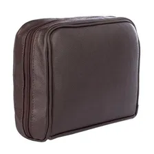 Necessaire Porta BĂblia/porta Livros Em Couro LegĂtimo CafĂ© Cor CafĂ© Desenho Do Tecido Foto mini 2