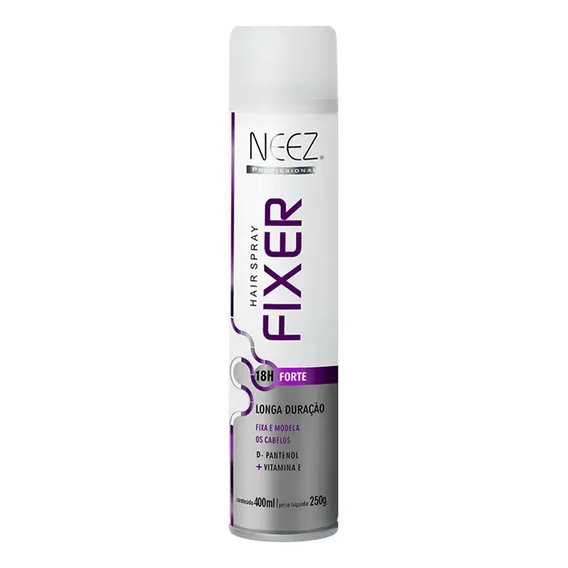 Neez Profissional Hair Spray Fixer Forte 18h 400ml Foto 1