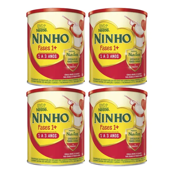 Nestlé Ninho Fases 1+ kit 4 latas leite Em pó 1+ 800g em cada lata Foto 1