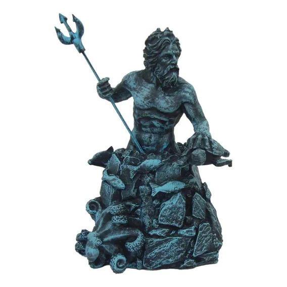 Netuno/ Poseidon Deus Dos Mares Resina Decoração Enfeite Cor n/a Foto 1