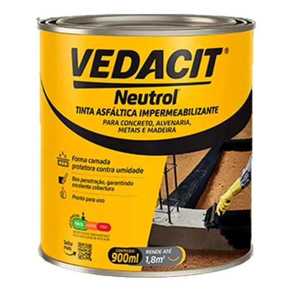 Neutrol Tinta Asfáltica Vedacit 900ml Foto 1