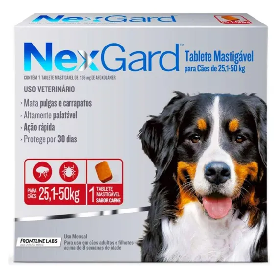 Nexgard Antipulgas E Carrapatos Caes 25 A 50kg 1 comprimido Foto 1