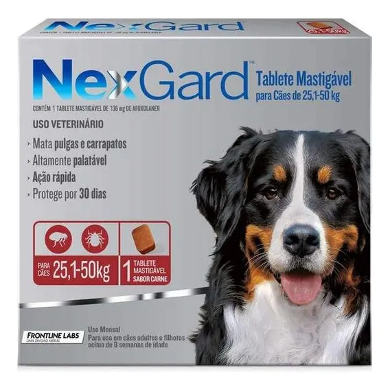 NexGard Antipulgas E Carrapatos Para Cães 25 A 50kg Foto 1