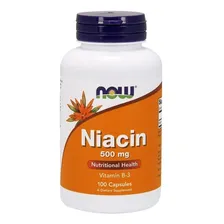 Niacina 500mg 100 Cap Vitamina B3 Now Foods Niacin Sabor Without flavor Foto  mini 1