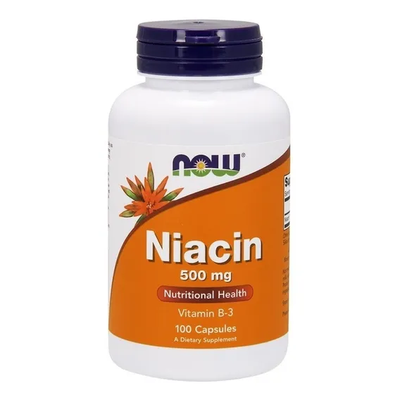 Niacina 500mg 100 Cap Vitamina B3 Now Foods Niacin Sabor Without flavor Foto 1