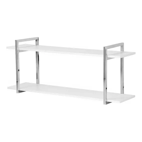 Nicho Banheiro Cromado Com Prateleiras Branco 60cm Foto 1