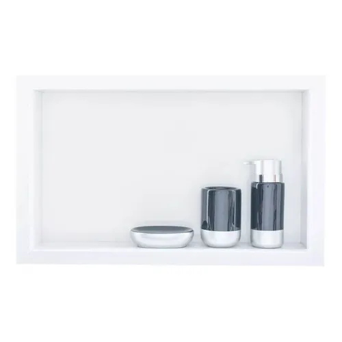 Nicho Banheiro Mármore Branco Prime 30x40 Com Fundo E Borda Foto 1