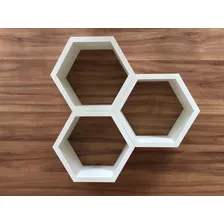 Nicho Colmeia Hexagonal 35x30x10cm Branco Para Decoração Mdf Foto  mini 1