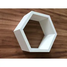 Nicho Colmeia Hexagonal 35x30x10cm Branco Para Decoração Mdf Foto mini  3