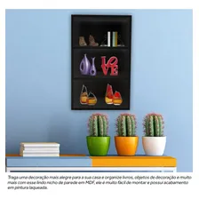 Nicho Decorativo Alto Prateleira Madeira Mdf Preto 60 X 40 Foto mini 3