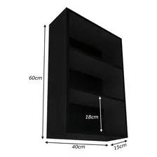 Nicho Decorativo Alto Prateleira Madeira Mdf Preto 60 X 40 Foto mini 4
