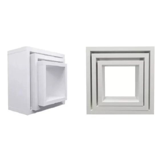 Nicho Decorativo Kit Com 3 Unidades, Pequeno, Médio E Grande Cor Branco Armação Branco Foto 1